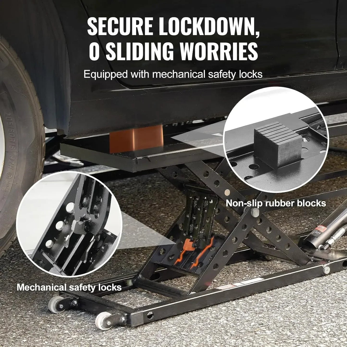Portable 7000 Lbs Car Lift With Heavy Duty Extended Plates