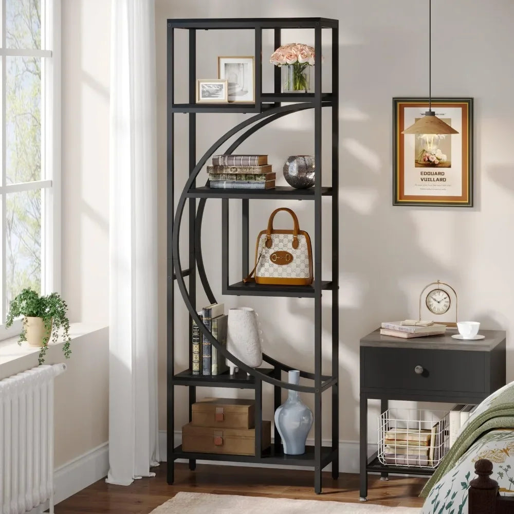 Hign-concerned Seven Shelf Bookcase Open Shelves for Home