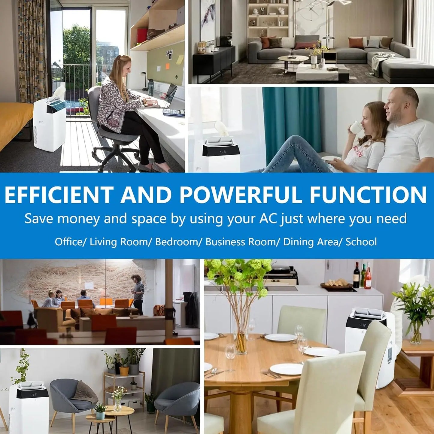 Adoolla 14000 BTU Portable Air Conditioner 3 In 1 Dehumidifier