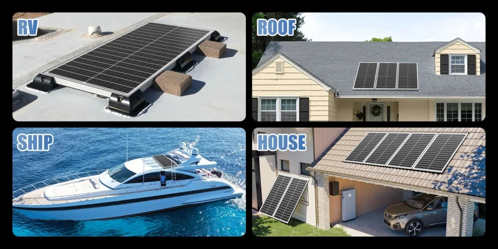 Rvpozwer 100W 12V Monocrystalline Solar Panel For Roof Mount