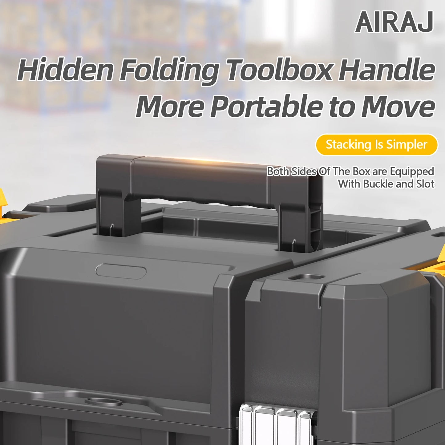 AIRAJ Multifunctional Stackable Rolling Tool Storage Box