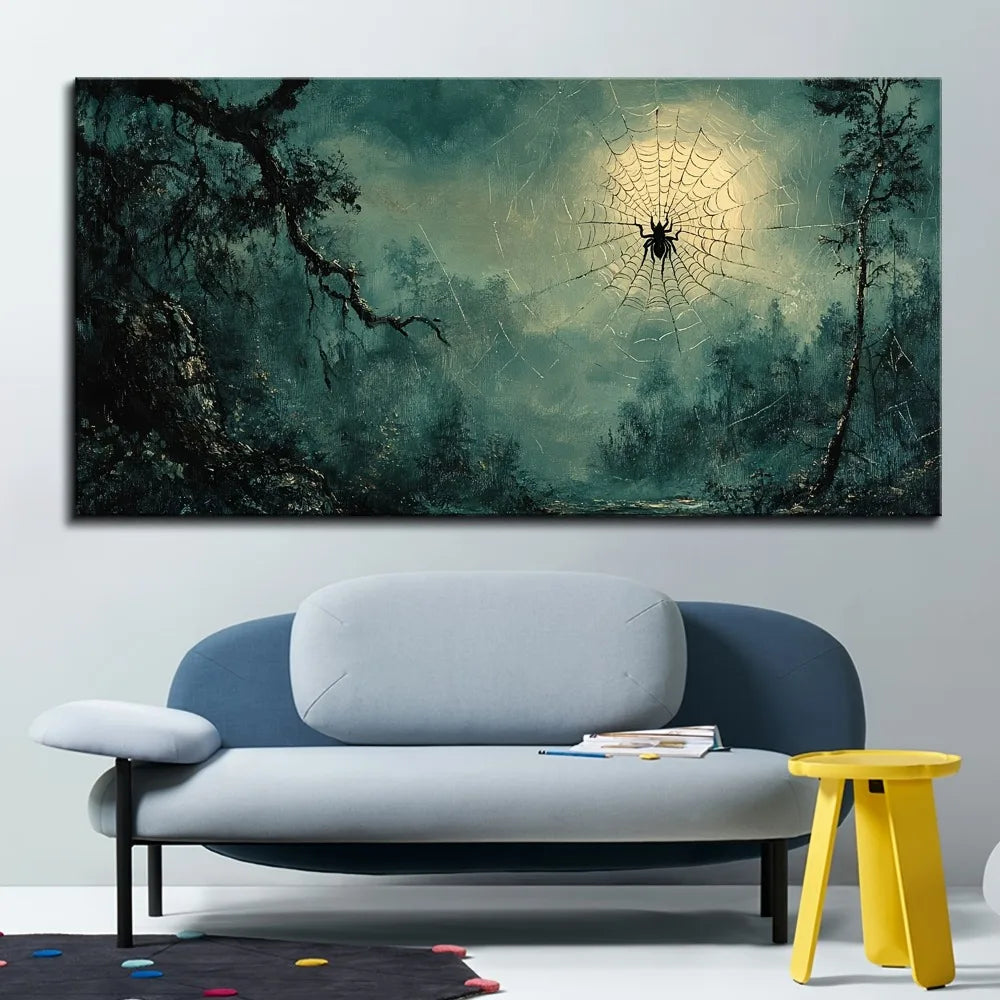 Hign-concerned Halloween Horror Forest Spider Wood Frame