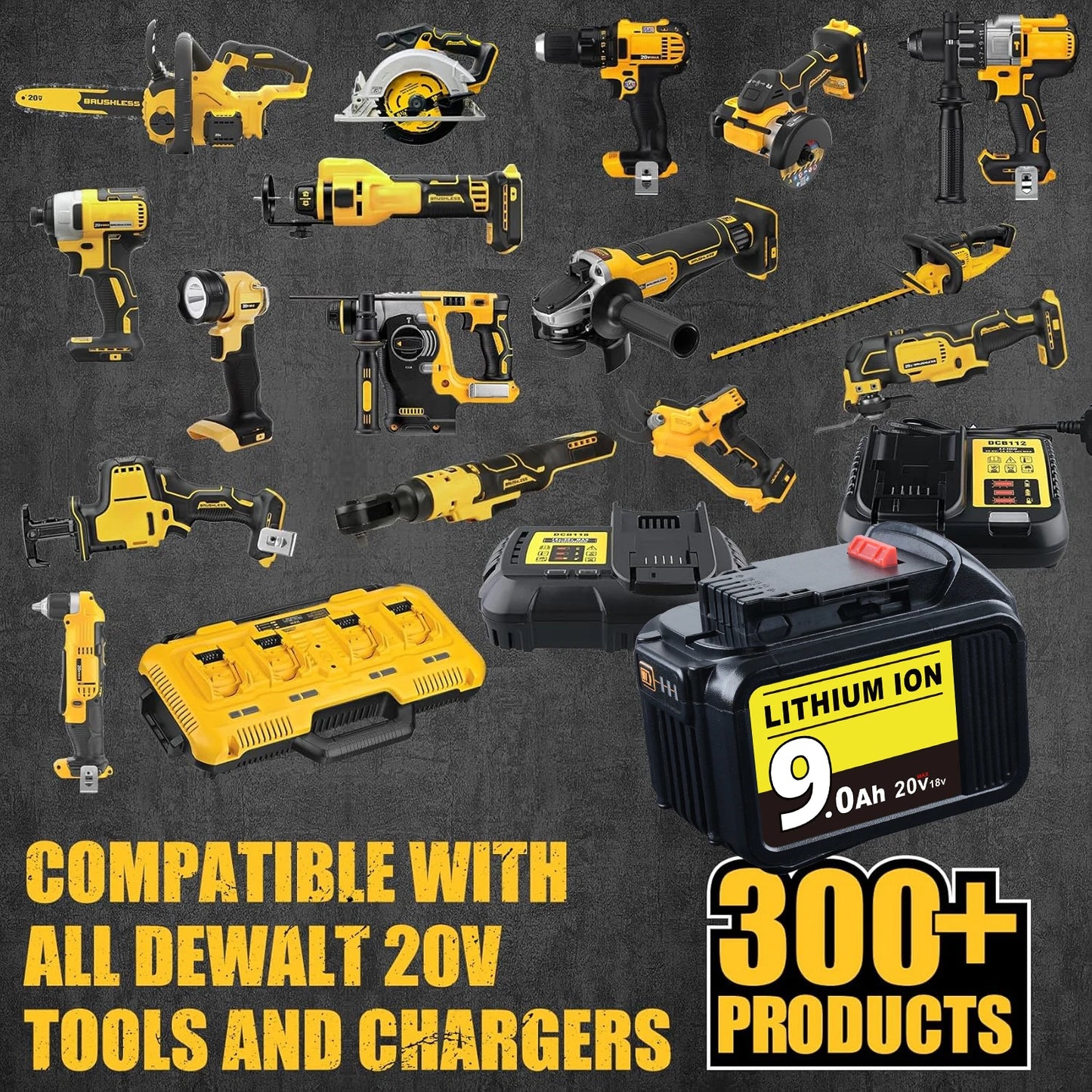 VANON 18V Li Ion Battery 9000mAh for Dewalt XR DCB Series
