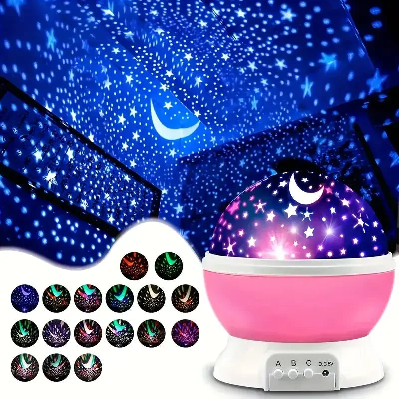 USB Starry Night Light Projector Moon Stars Nine Colors