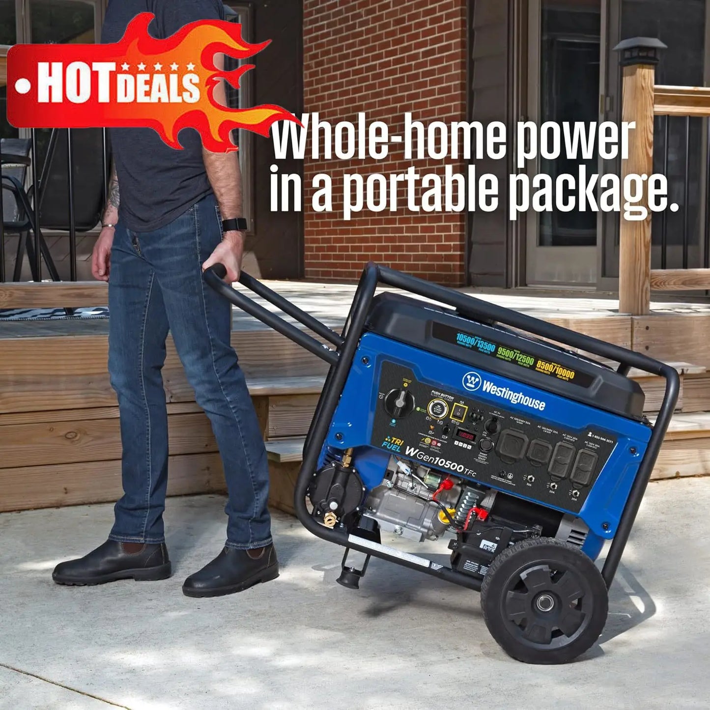 Noneeu Lvd 13500 Watt Tri Fuel Portable Generator Remote Start