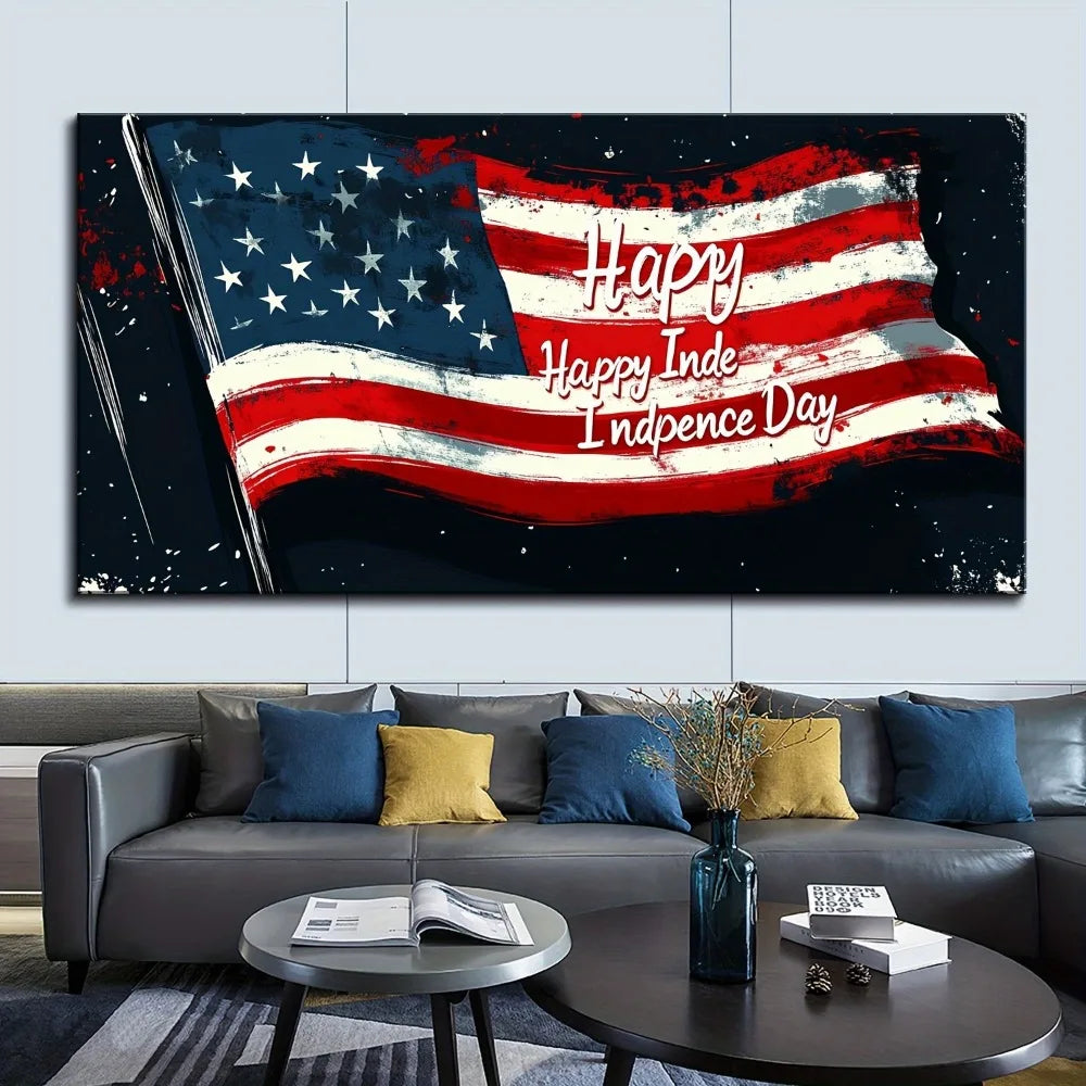 Hign-concerned Pine Wood Frame Fourth Of July Wall Decor