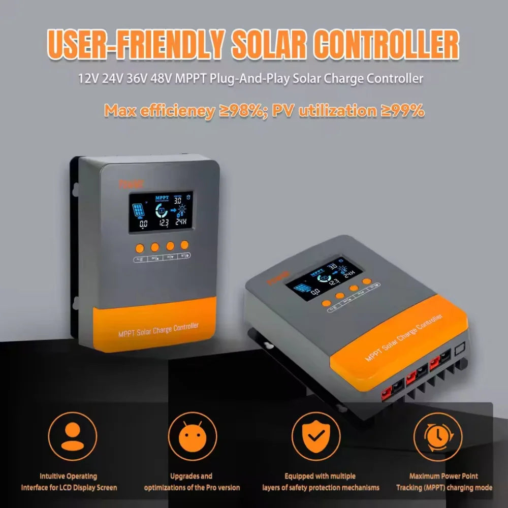PowMr MPPT Solar Charge Controller 60A PV160V For Solar Home