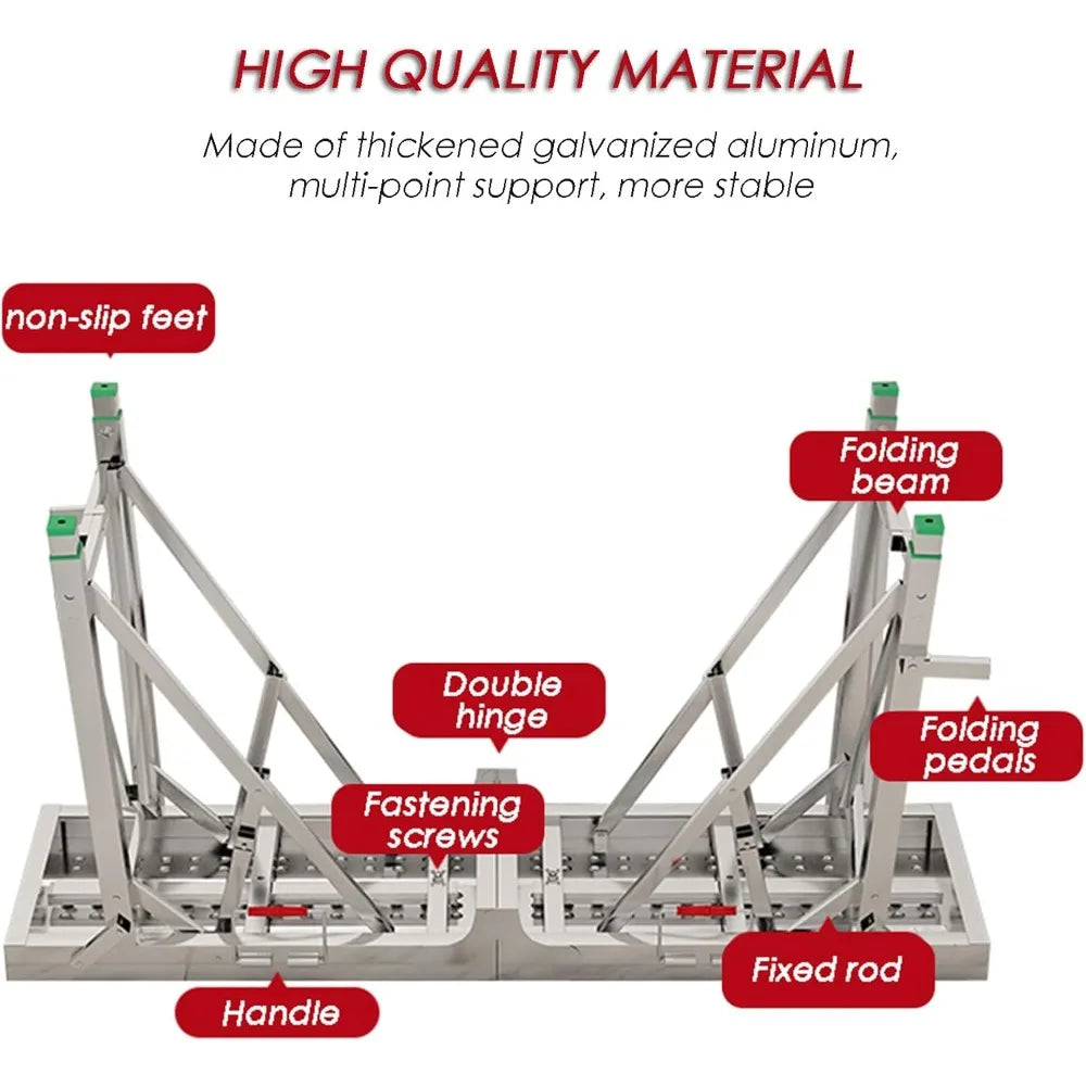 Aluminum Portable Scaffolding Platform Adjustable Height Folding Work Platform