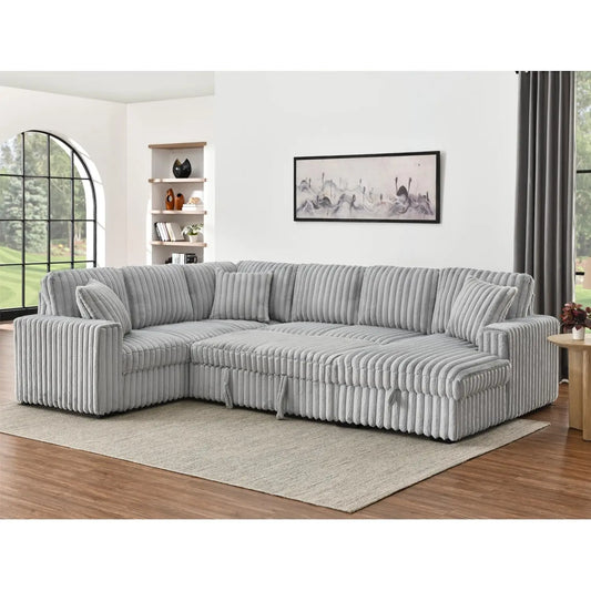 TODRANI U Shaped Sleeper Sofa Sectional With USB Ports
