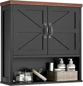 Farmhouse Wall Mounted Cabinet With Adjustable Shelves