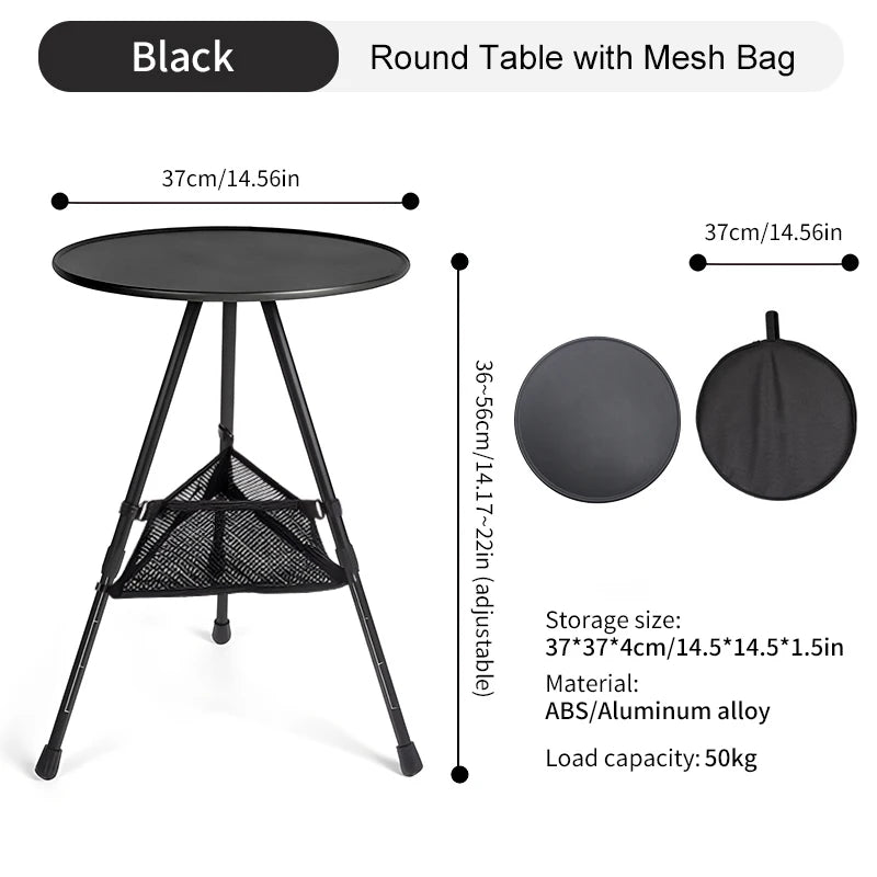 WestTune Outdoor Round Table Set With Mesh Bag Ultralight Portable