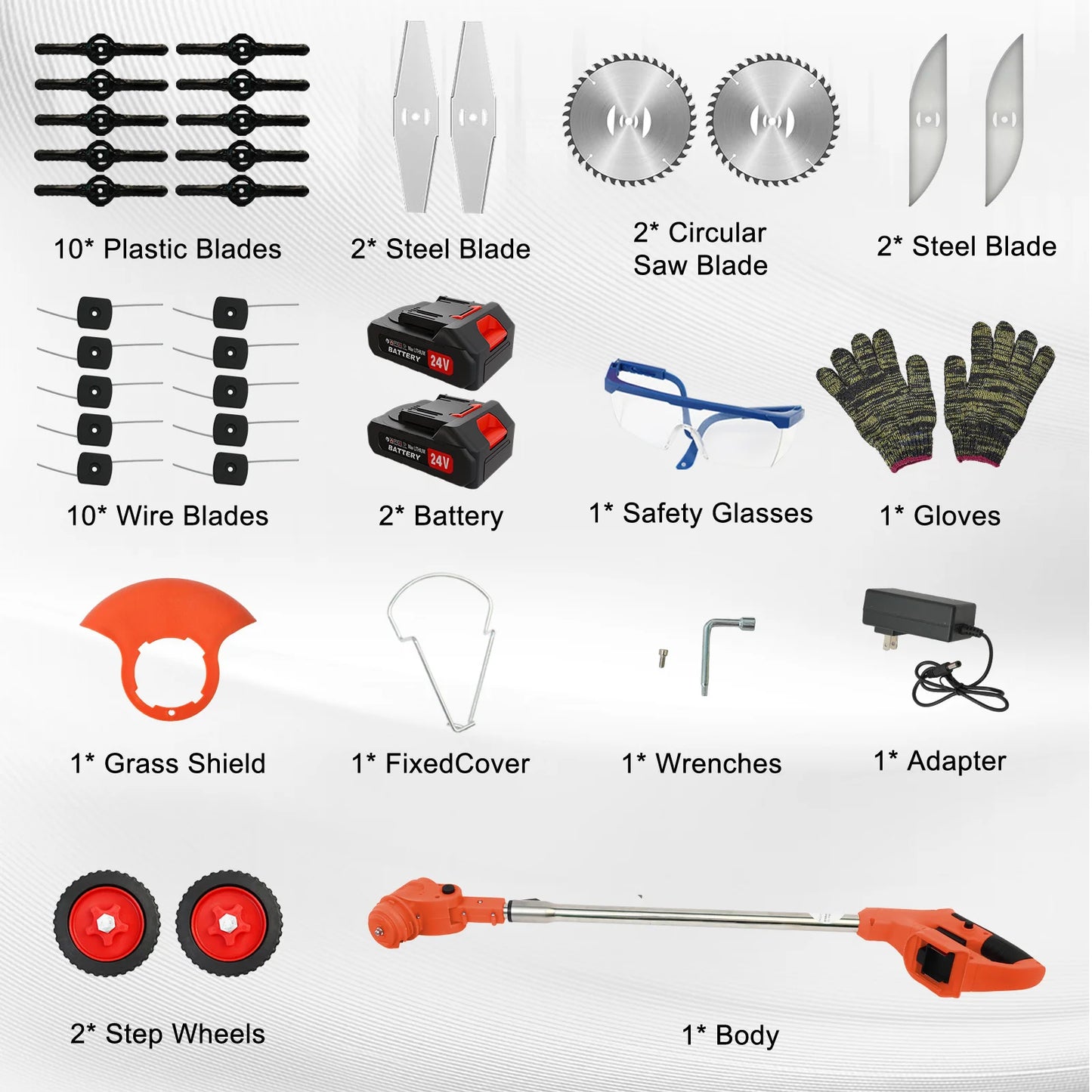 21V Cordless Grass Trimmer 3 In 1 Edger Brush Cutter