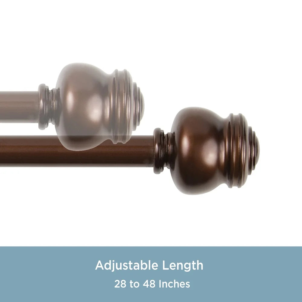 XMSJ Adjustable Curtain Rod With Finials And Brackets