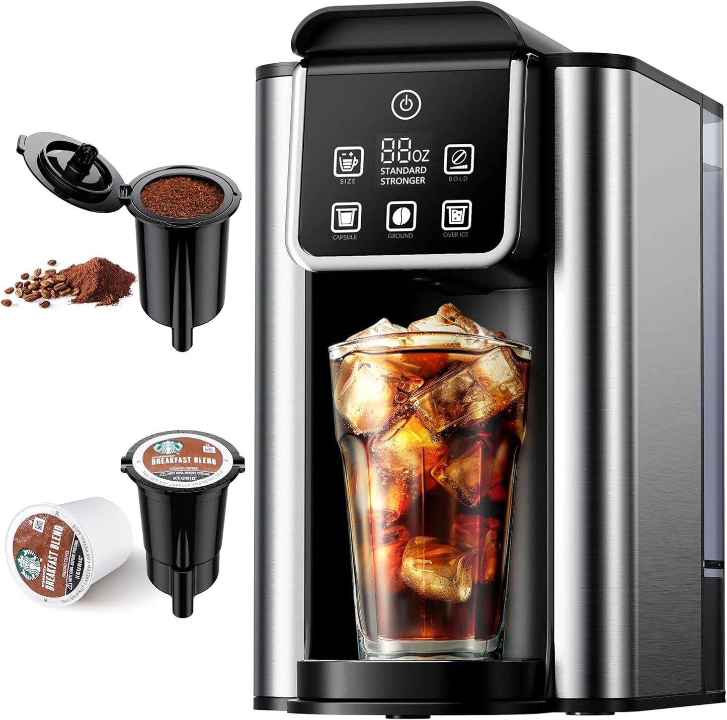 Iosn Hot and Iced Coffee Maker Single Serve for K Cup