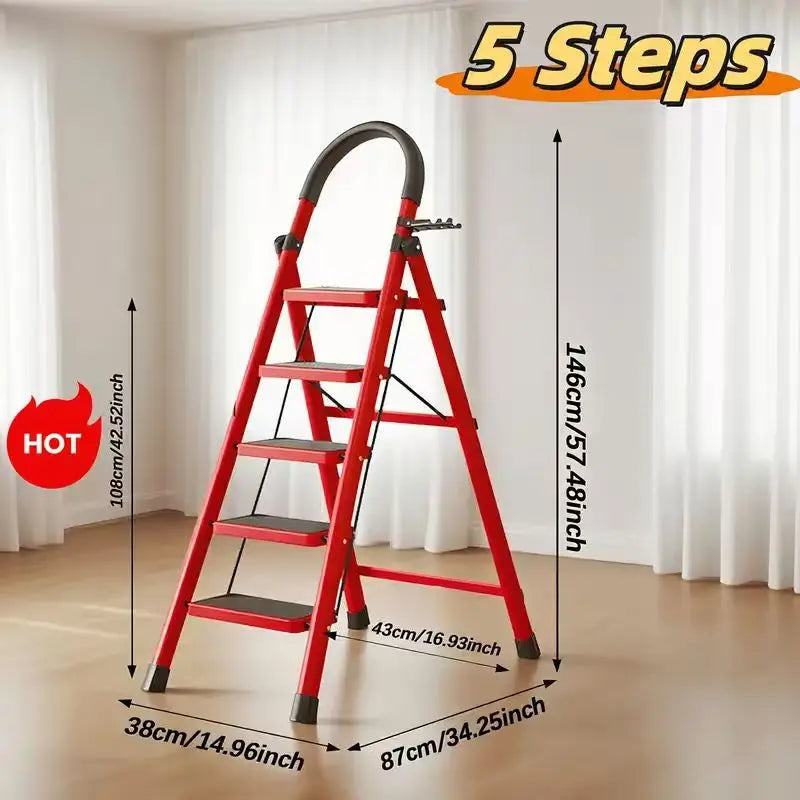 Hignconcerned Durable 3 4 5 Step Folding Ladder Anti Slip