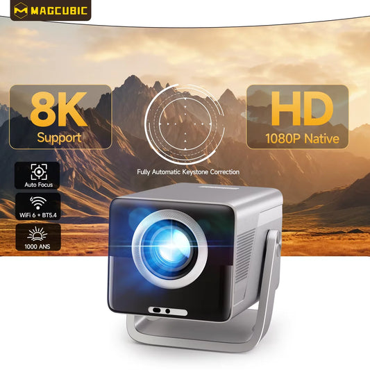 Magcubic 8K Compatible Home Theater Projector 1080P Android 14 WiFi6