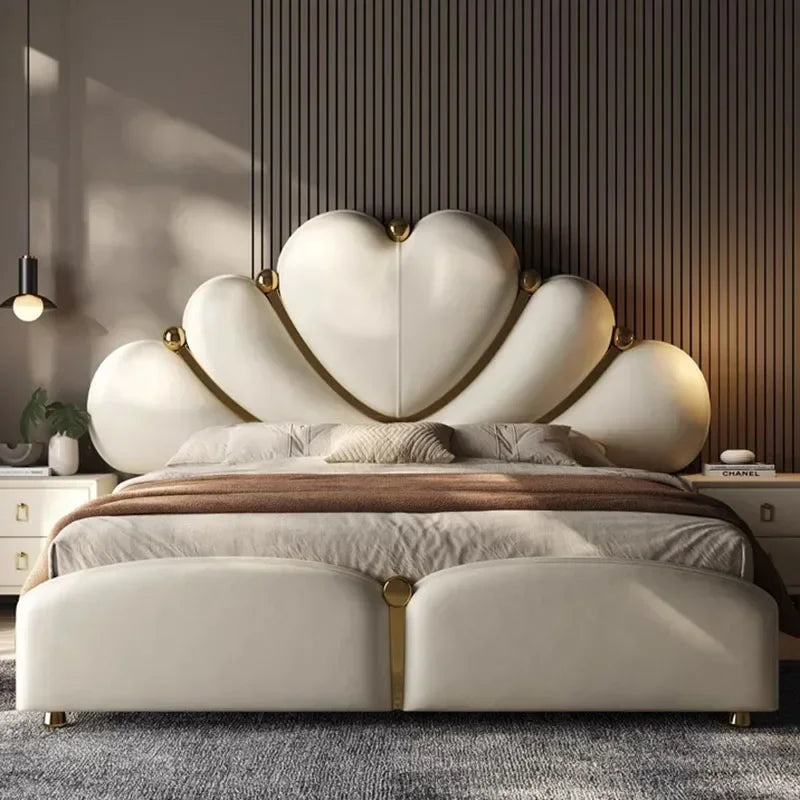 DUTRIEUXCN Nordic Style Bed Frame With Headboard Lux