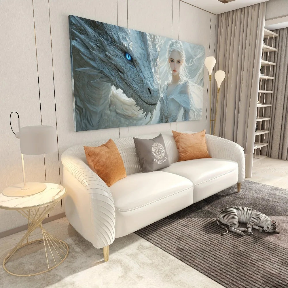 Hign-concerned Dragon Guardian Canvas Wall Art For Home