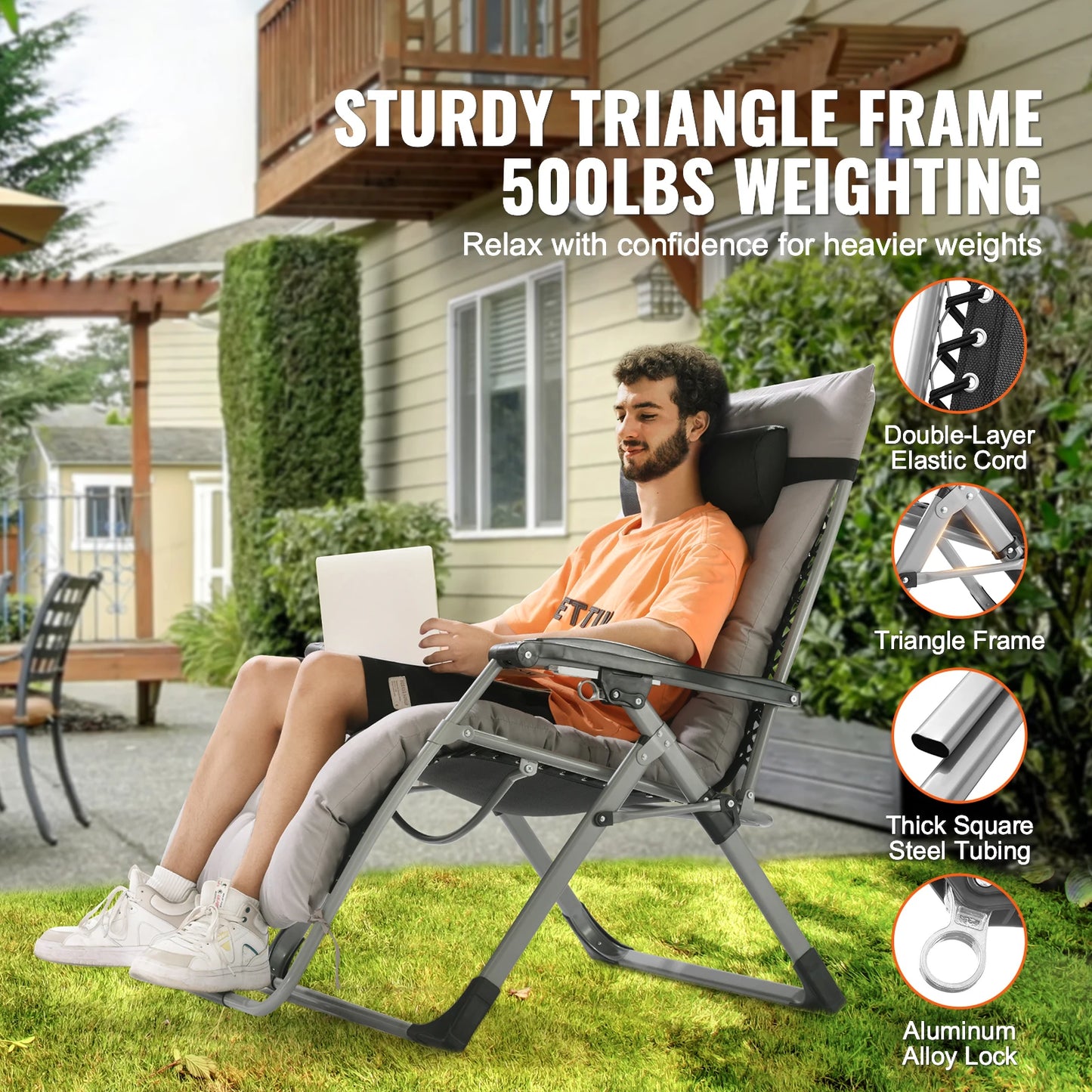 SucceBuy Zero Gravity Chair Recliner With Adjustable Back And Footrest