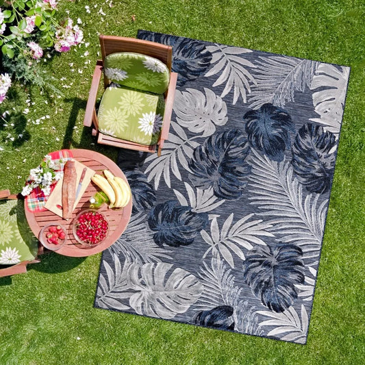 XMSJH Indoor Outdoor Rug Tropical Botanical Easy Cleaning