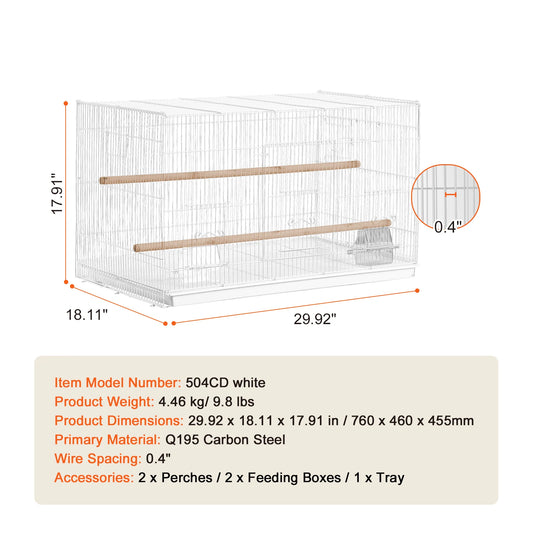SucceBuy Flight Bird Cage Travel Stackable Divided Cage With Handle