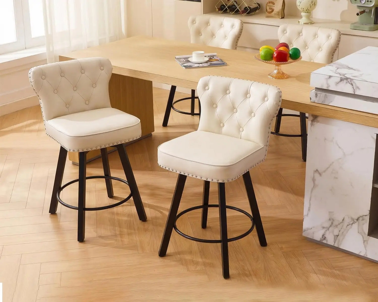 Guangbai Counter Height Bar Stools Set Of 4 Mid Century