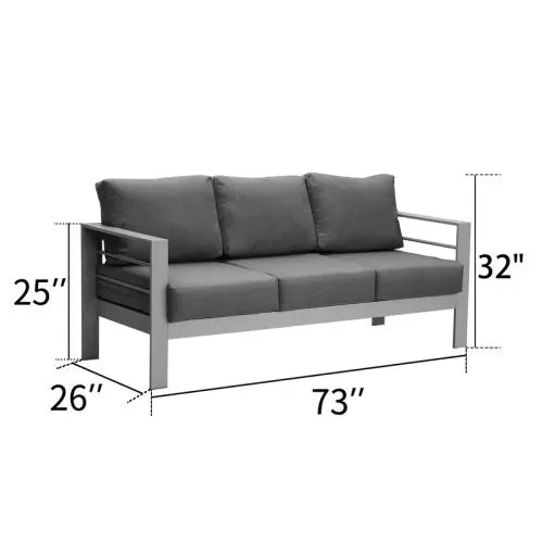 Outdoor All-Weather Conversation Set Aluminum Sectional Sofa