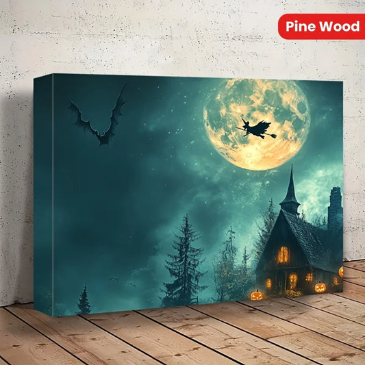 Hign-concerned Wood Picture Frame Witches On Broomsticks