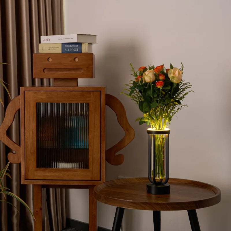 Origin Glass Vase Lamp With Led Light TableLamp Living Room