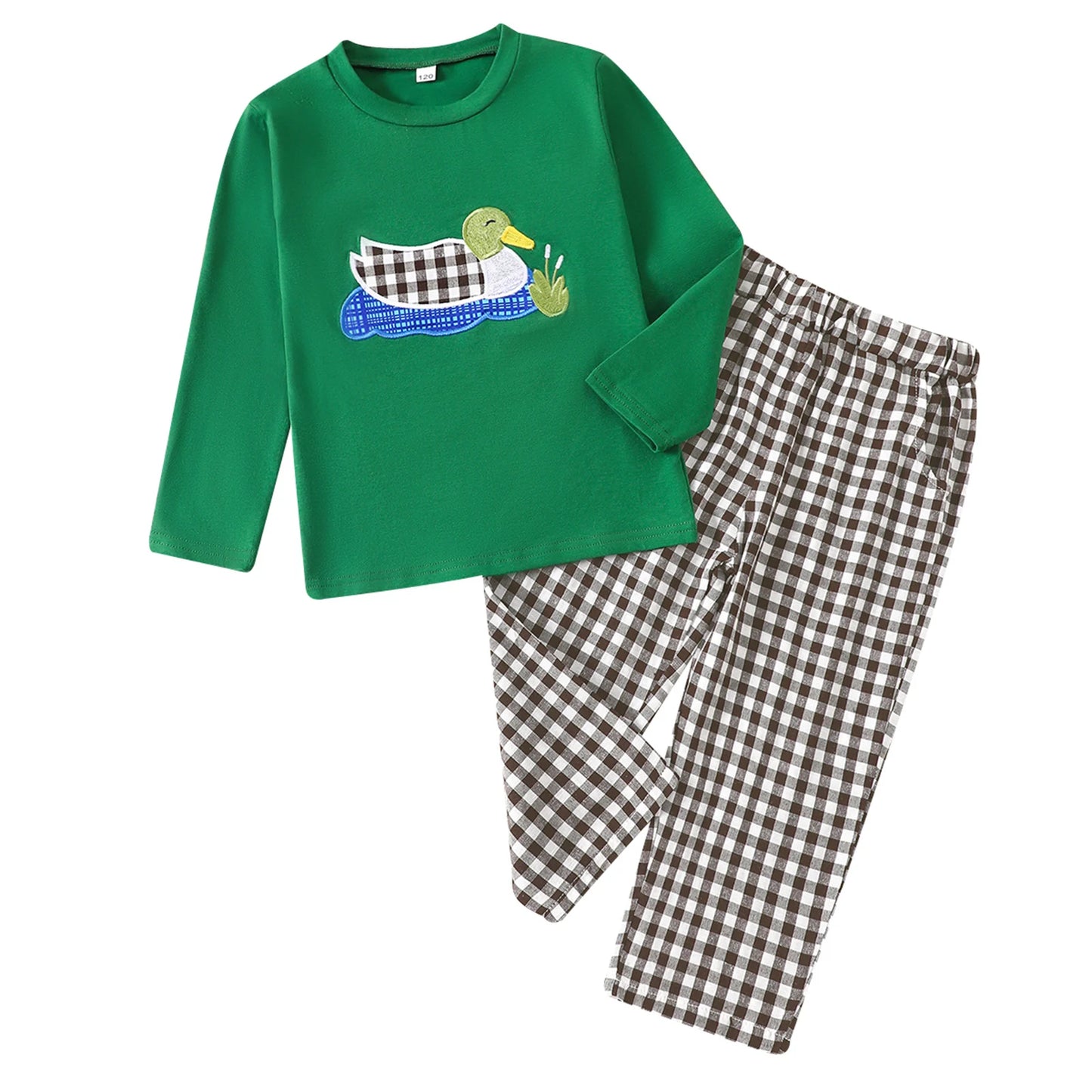CN Guangdong Baby Boy Autumn Duck Applique Outfit Set
