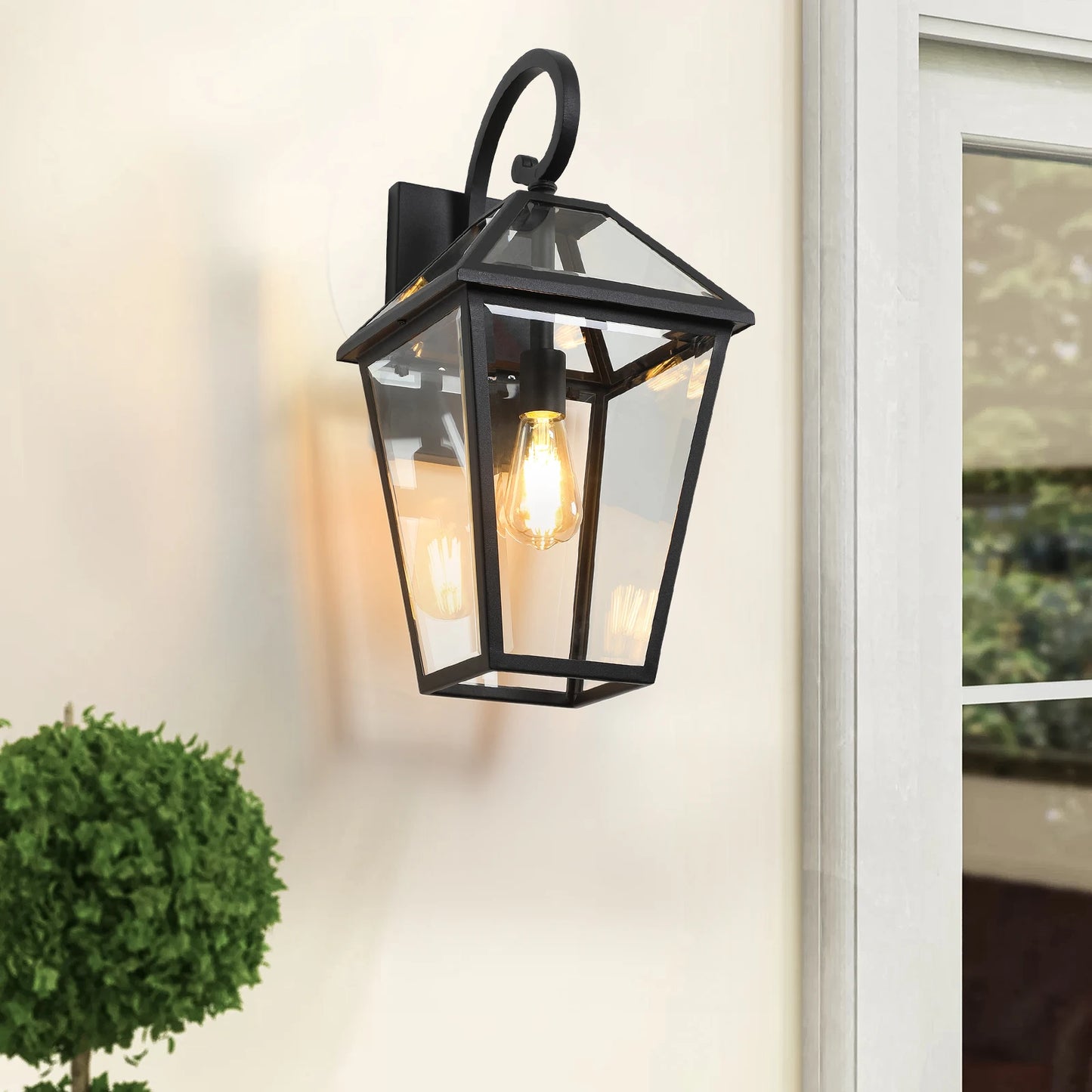 ARLGSITE Outdoor Wall Light With Glass Panel Waterproof