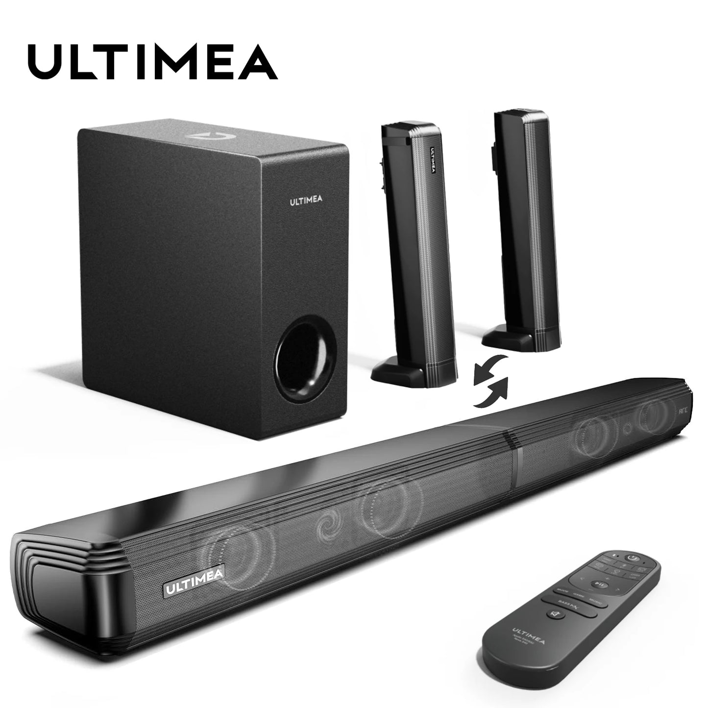 Ultimea 200W 4 1Ch Soundbar With Subwoofer Bluetooth 5 3