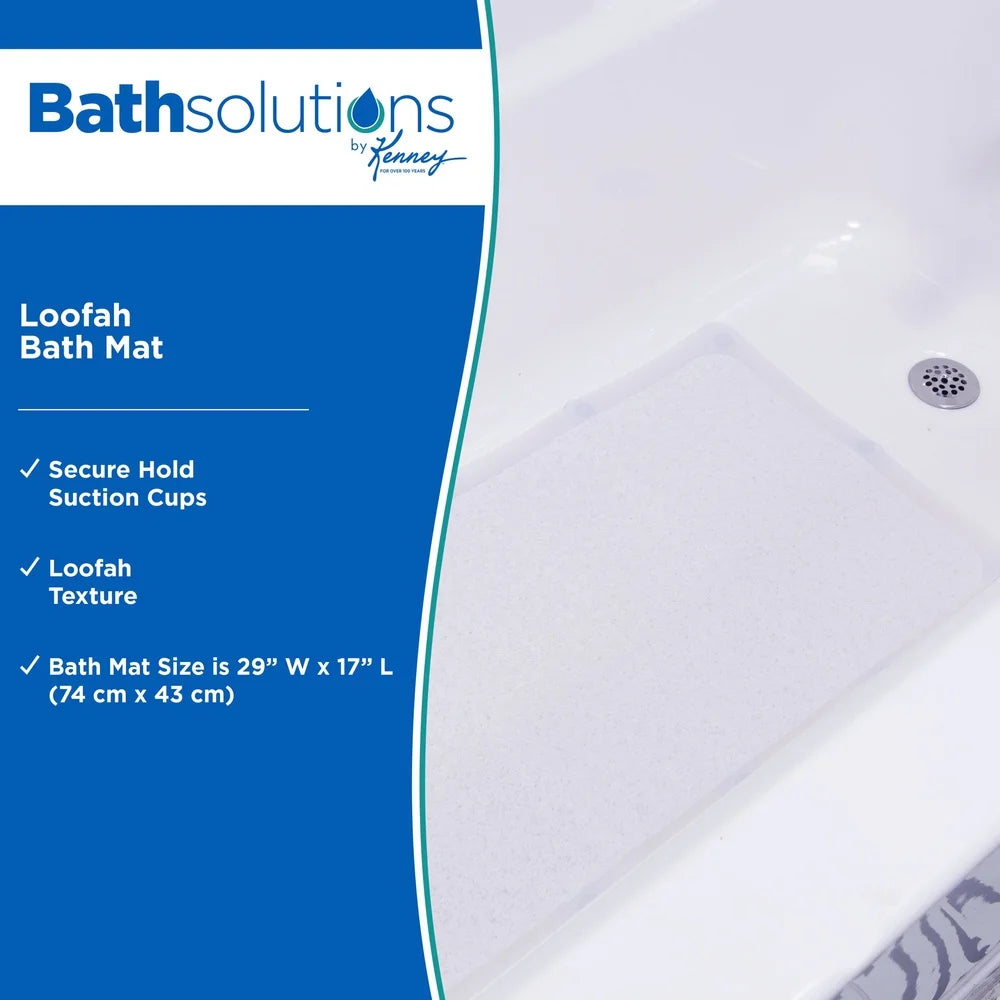 DUTRIEUXCN Clear Vinyl Loofah Bath Mat With Suction Cups