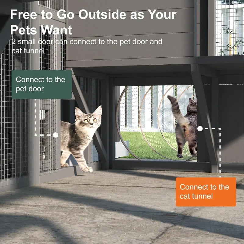 Hign-concerned Catio Outdoor Cat Enclosure Multiple Cats