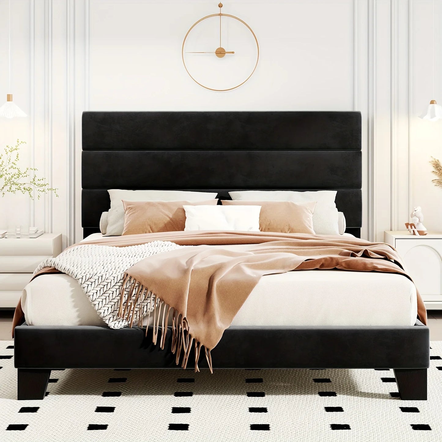 Hign-concerned Modern Fabric Upholstered Frame Headboard