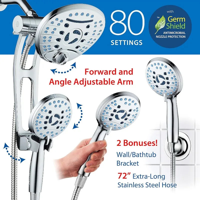 XMSJ High Pressure Handheld And Rain Shower Head Combo