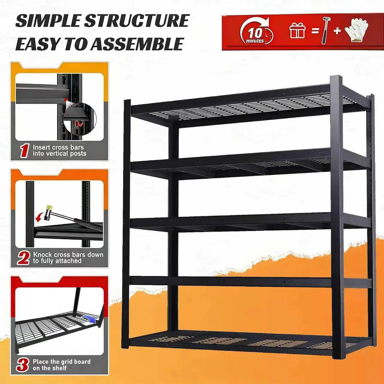 Adjustable Metal Double Layer Shelving Rack For Warehouse