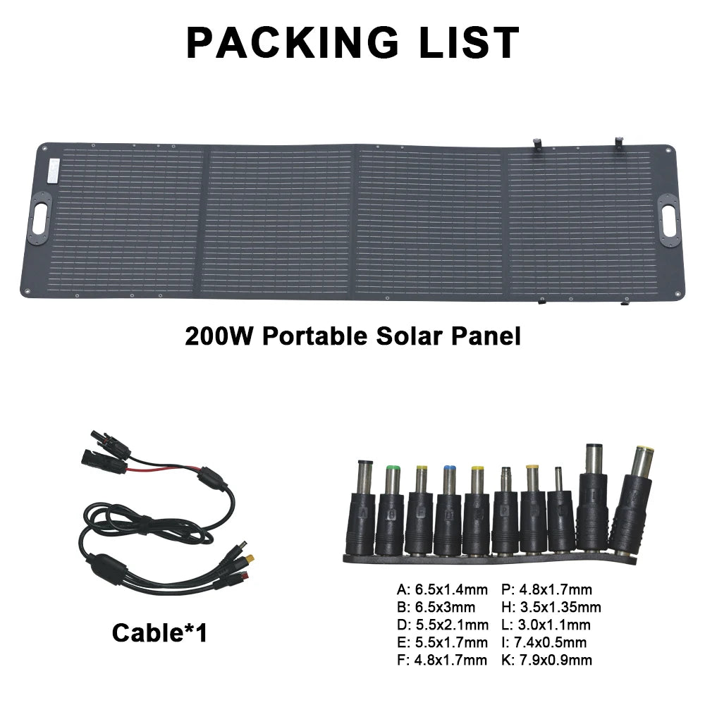 CTOLITY 200W Flexible ETFE Solar Panel Foldable 12V To 24V