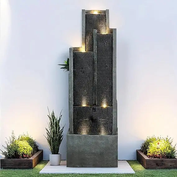 SunJet Five Tier Water Fountain Outdoor Indoor With Led