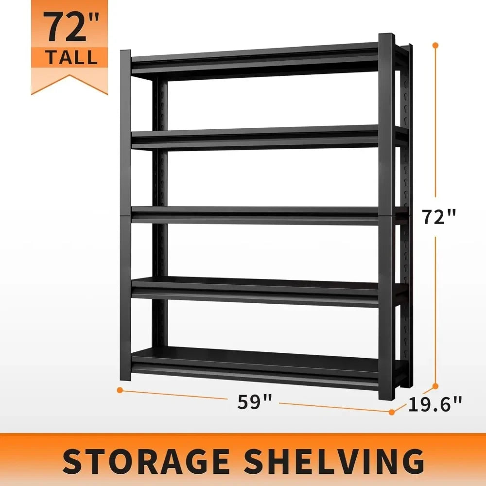 Heavy Duty 5 Tier Adjustable Garage Shelving 2500LBS