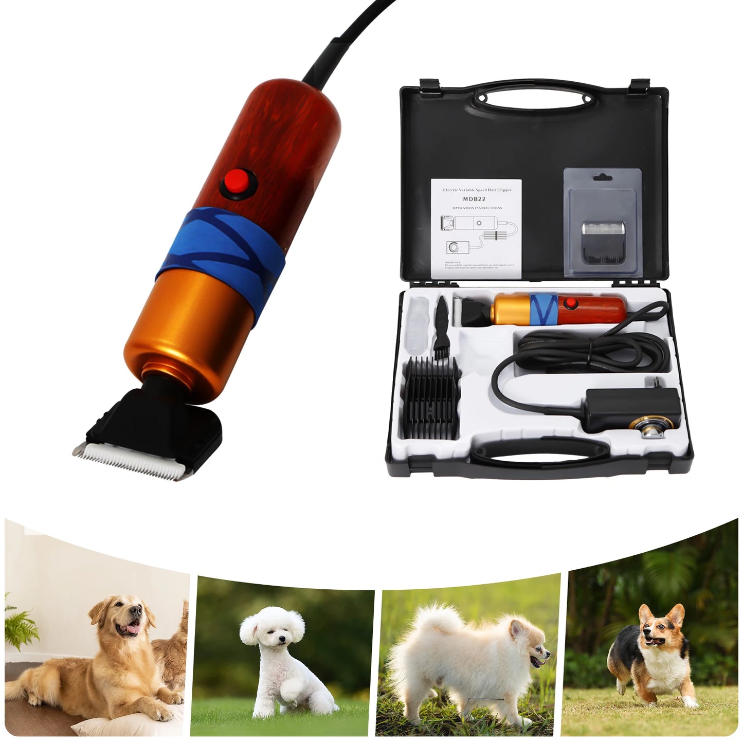 Pet Hair Clipper Low Noise High Efficiency Professional Electric GroomingEquipment