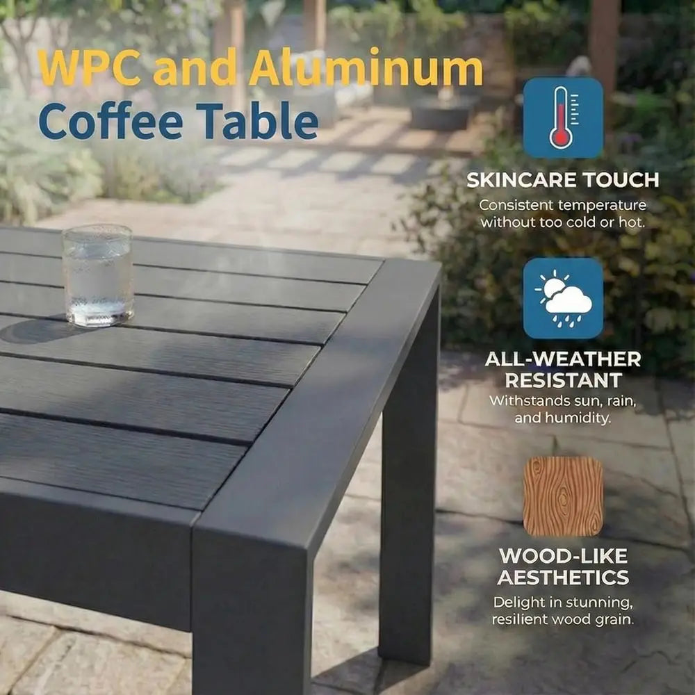 Weather Resistant Oversized Metal Patio Furniture Set With Deep Seating