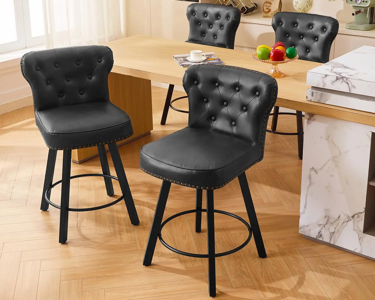 Guangbai Counter Height Bar Stools Set Of 4 Mid Century