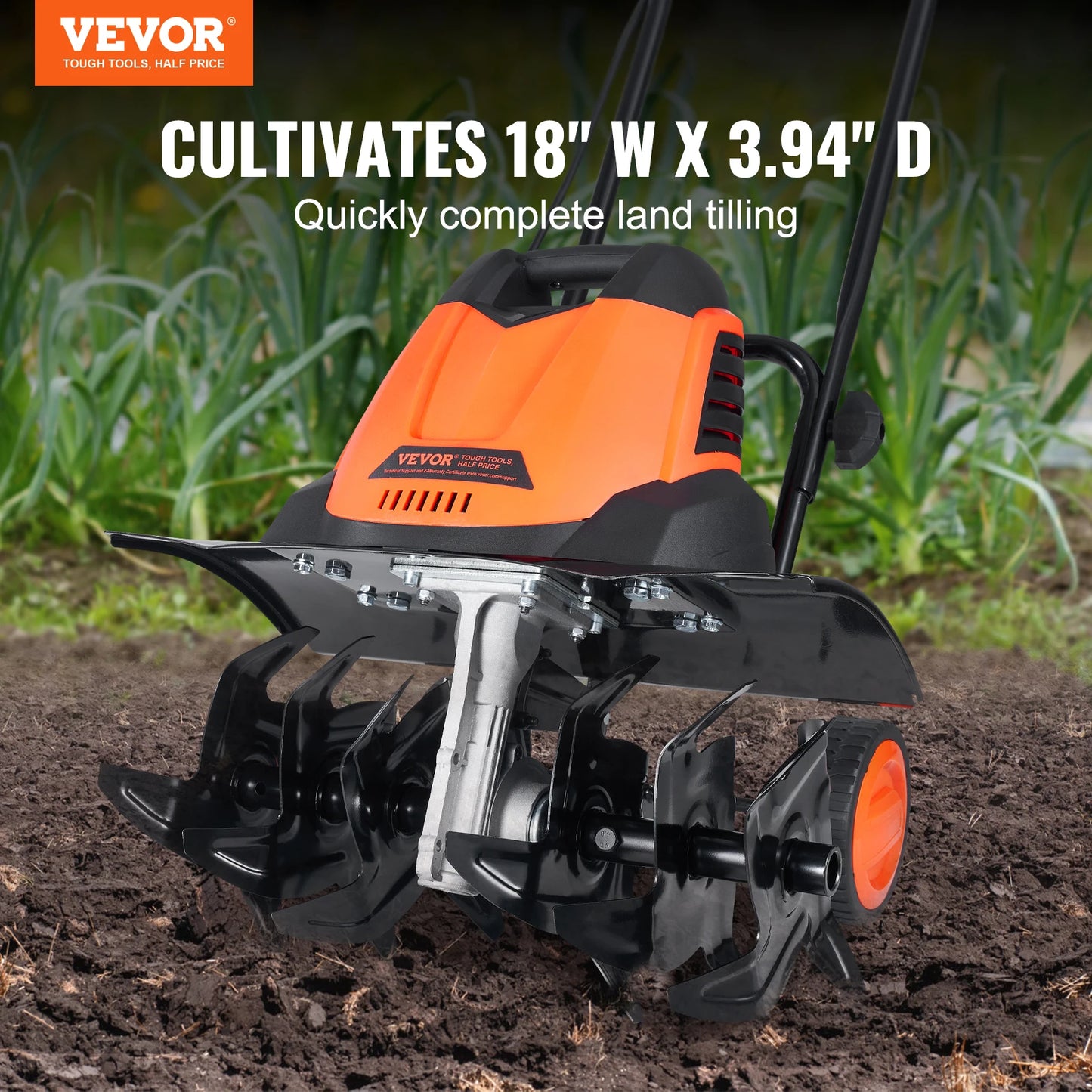 SucceBuy Electric Tiller Cultivator Steel Manganese Tines