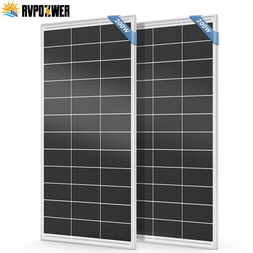 Rvpozwer 200W Mono Rigid Solar Panel for Off Grid RV