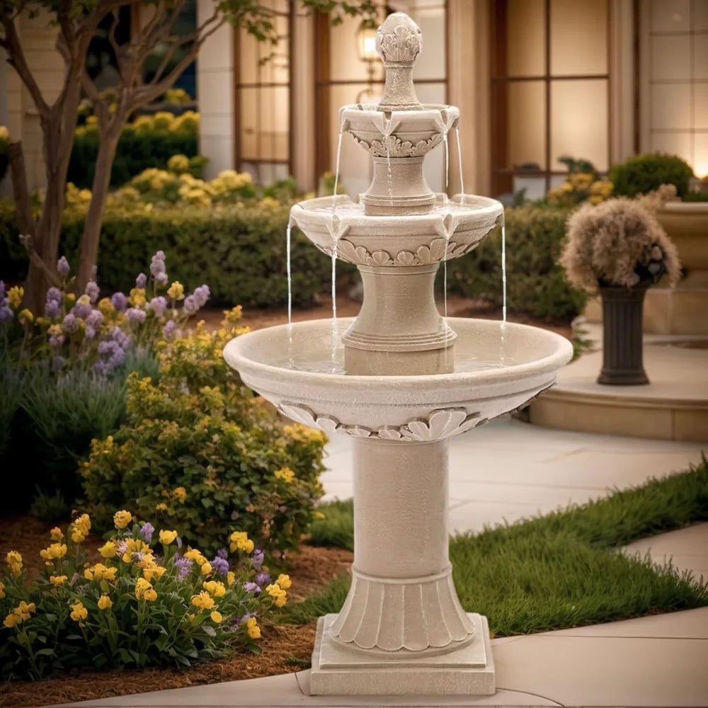 USSerenaY Outdoor Freestanding Garden Water Fountain With Pump