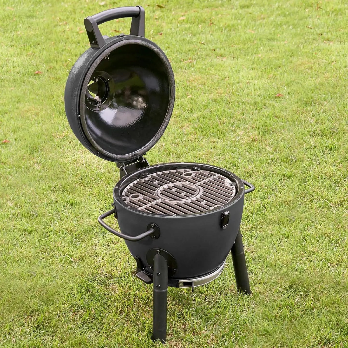 XMSJ Portable Kamado Grill And Smoker With Cast Iron Grates