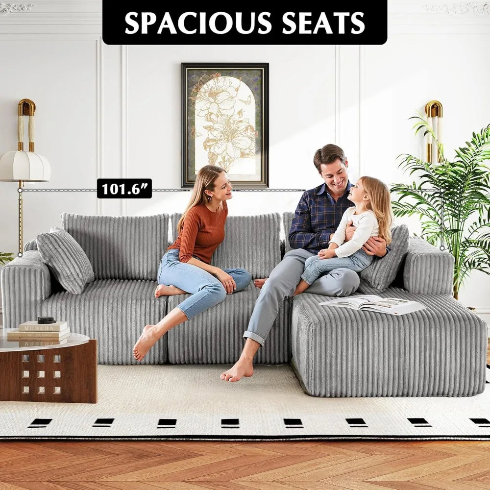 DAFIFY L Shaped Modular Sectional Sofa With Sleeper Chaise