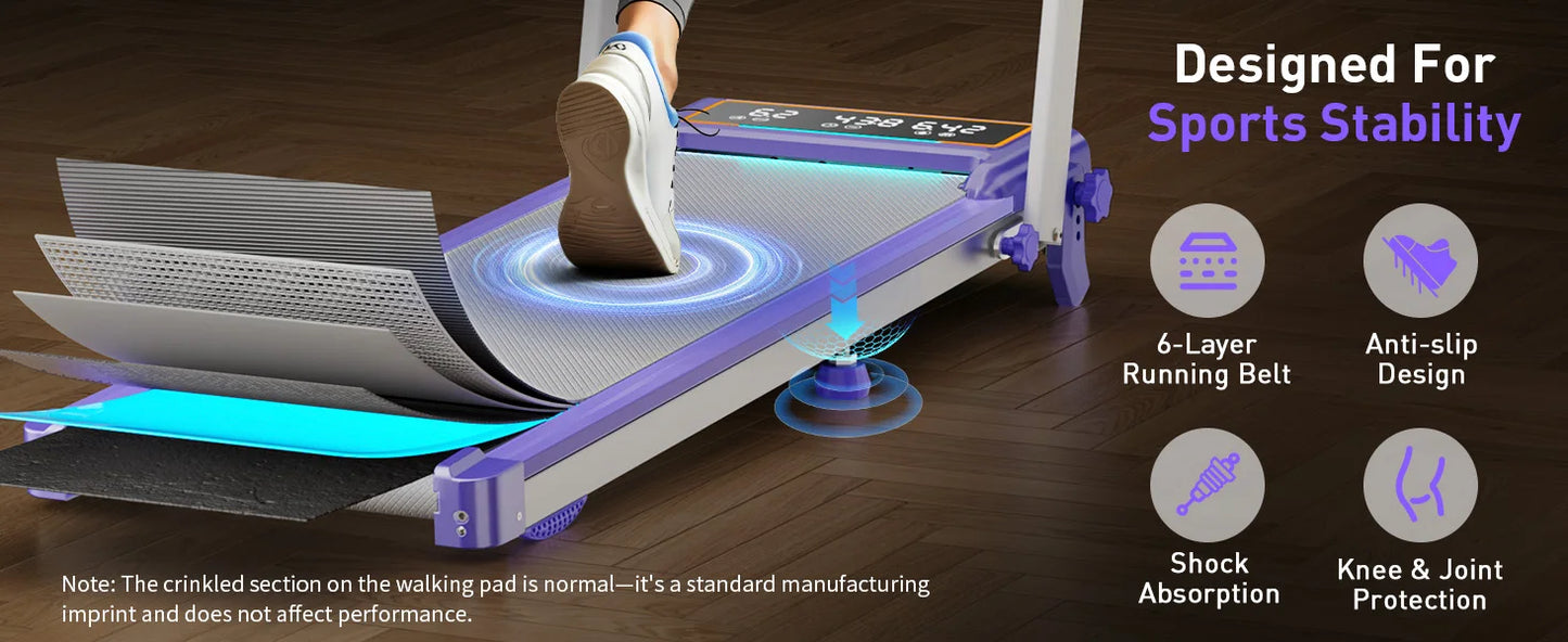 Folding Treadmill With Incline And RGB Lights Dual Screen