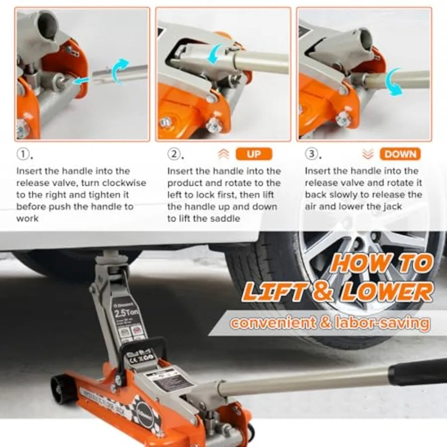 SHXI 2.5 Ton Low Profile Racing Floor Jack Heavy Duty